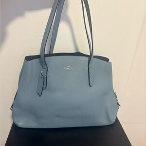 Coach Sky Blue Medium Leather Tote